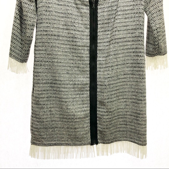 sam edelman fringe dress black white size medium - Picture 6 of 8